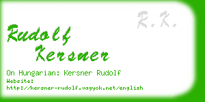 rudolf kersner business card